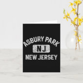 Asbury Park New Jersey Gym Style Distressed White Kaart (Gele Bloem)