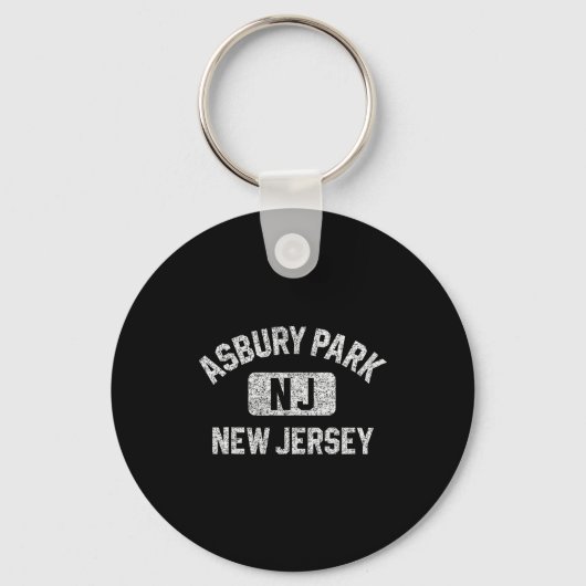 Asbury Park New Jersey Gym Style Distressed White  Sleutelhanger (Voorkant)