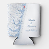 Asbury Park New Jersey Kaart Bruiloft Favor Drink Blikjeskoeler (Voorkant)