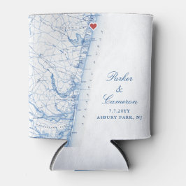 Asbury Park New Jersey Kaart Bruiloft Favor Drink Blikjeskoeler