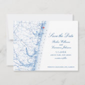 Asbury Park New Jersey Kaart Elegant Navy Coastal (Voorkant)