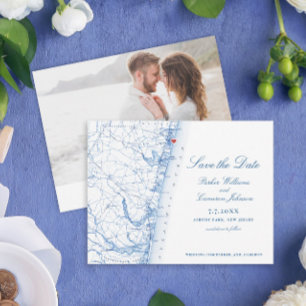 Asbury Park New Jersey Kaart Elegant Navy Coastal