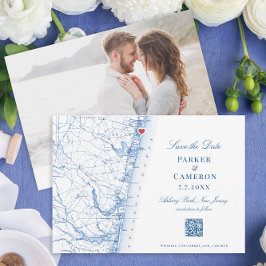 Asbury Park New Jersey Kaart Elegant Navy QR