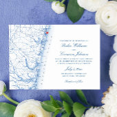 Asbury Park New Jersey Kaart Elegant Navy Wedding