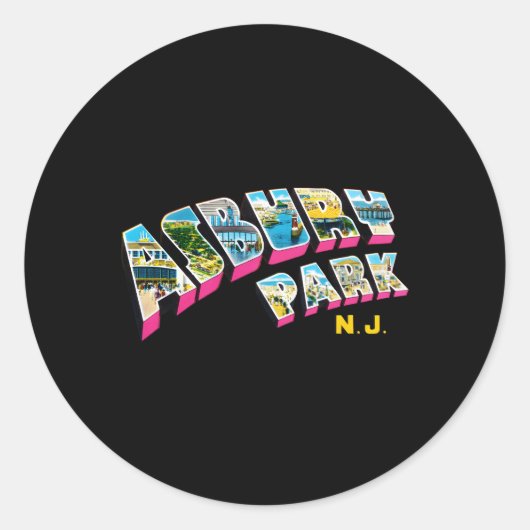 Asbury Park New Jersey NJ Ronde Sticker (Voorkant)