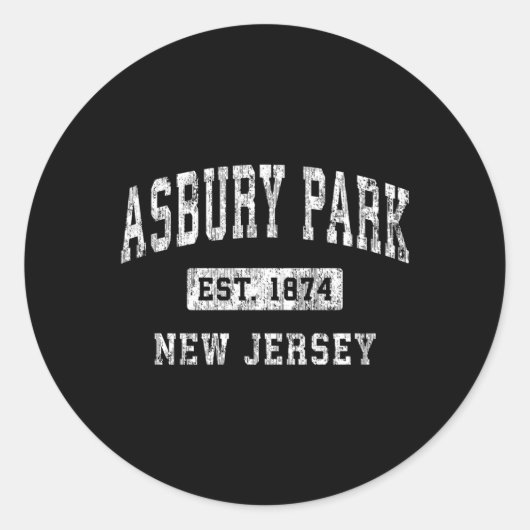 Asbury Park New Jersey NJ Sporten Ronde Sticker (Voorkant)