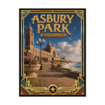Asbury Park New Jersey Vintage Art Deco Gouden Tij