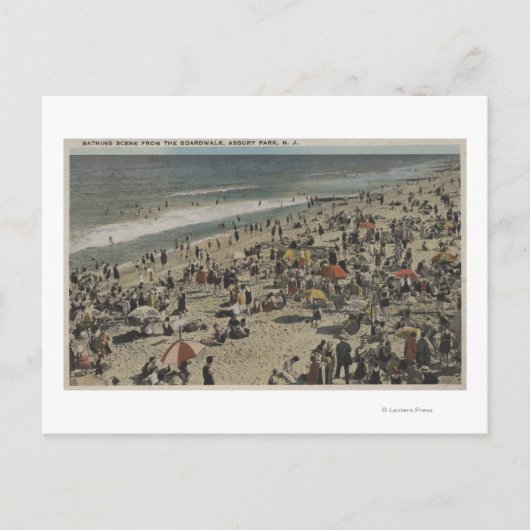 Asbury Park, NJ - Bathing Scene van Boardwalk Briefkaart (Voorkant)