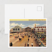 Asbury Park NJ Boardwalk and Casino 1940s Briefkaart (Voorkant / Achterkant)