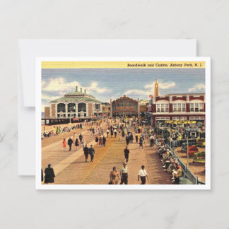 Asbury Park NJ Boardwalk and Casino 1940s Briefkaart