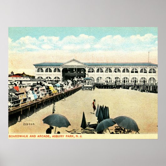 Asbury Park NJ, Boardwalk, Arcade,  Poster (Voorkant)