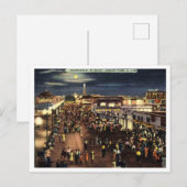 Asbury Park NJ Boardwalk at Night 1940s Briefkaart (Voorkant / Achterkant)