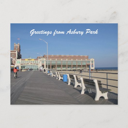 Asbury Park NJ Boardwalk Briefkaart (Voorkant)