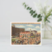 Asbury Park NJ Boardwalk, Hotels 1951 Retro Briefkaart (Staand voorkant)