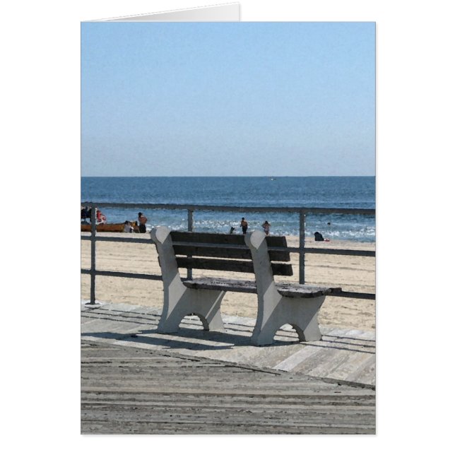 Asbury Park NJ Boardwalk - Lone Bench (Voorkant)