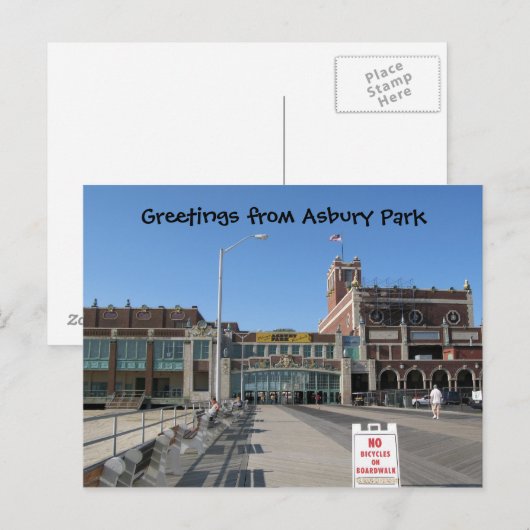 Asbury Park NJ Boardwalk Paramount Convention H.. Briefkaart (Voorkant / Achterkant)