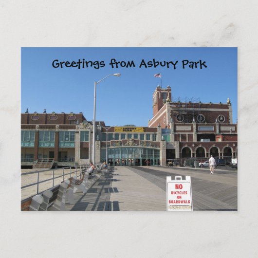 Asbury Park NJ Boardwalk Paramount Convention H.. Briefkaart (Voorkant)