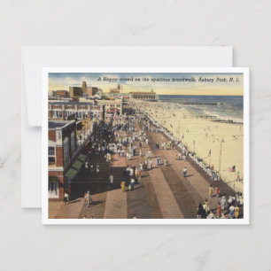 Asbury Park NJ, een gelukkige boulevardmenigte jar Briefkaart