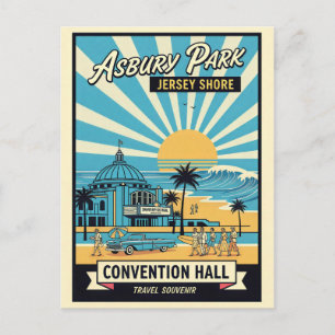Asbury Park NJ Jersey Shore Retro Briefkaart