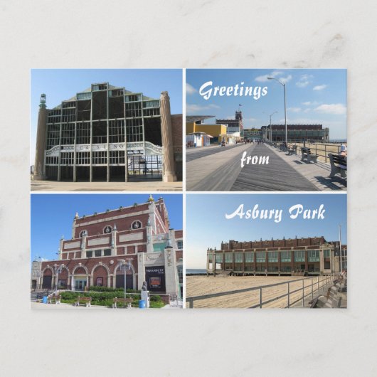 Asbury Park NJ landpunten en stoep, Greetin... Briefkaart (Voorkant)