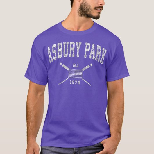 Asbury Park NJ Nautical  US Flag T-shirt (Voorkant)