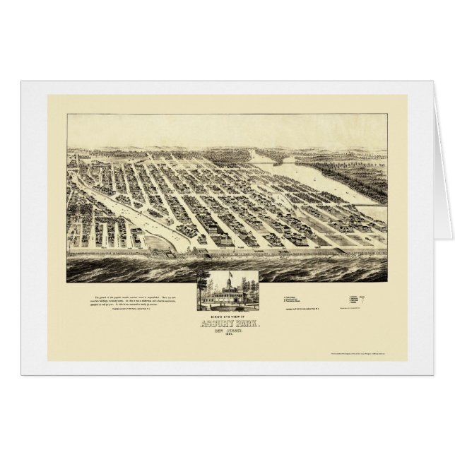 Asbury Park, NJ Panoramic Map - 1897 (Voorkant Horizontaal)