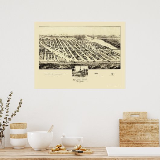 Asbury Park, NJ Panoramic Map - 1897 Poster (Keuken)