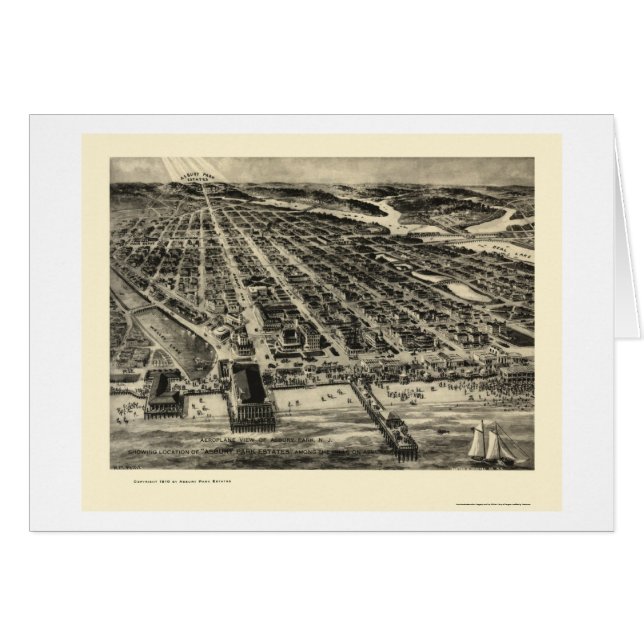 Asbury Park, NJ Panoramic Map - 1910 (Voorkant Horizontaal)