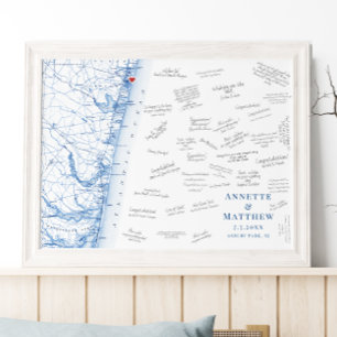Asbury Park NJ Trouw Elegante gastboekposter Poster