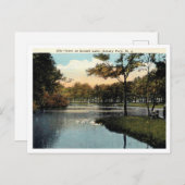 Asbury Park NJ, Uitzicht van Sunset Lake 1924  Briefkaart (Voorkant / Achterkant)