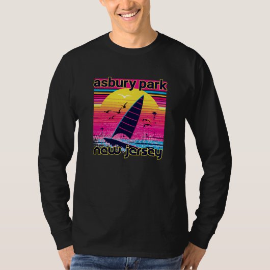 Asbury Park Retro 80s Style Souvenir Beach T-shirt (Voorkant)