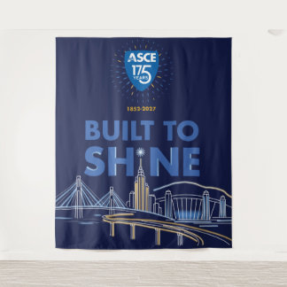 ASCE Gebouwd om te Schijnen Glanzende Banner Wandkleed