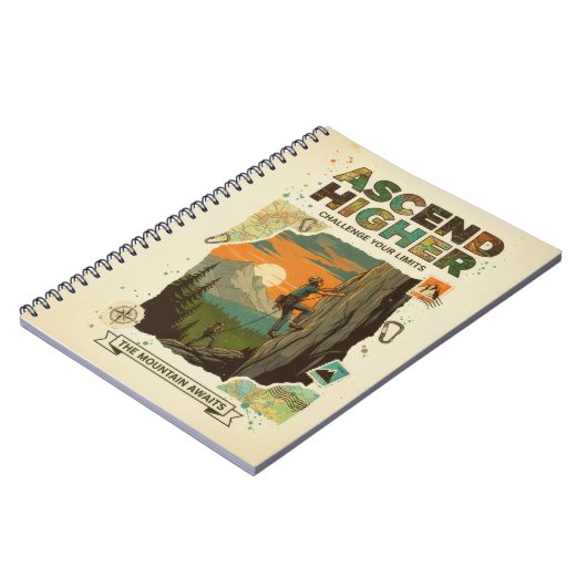 Ascend Higher Mountain Climbing Adventure Art Notitieboek (Linkerzijde)
