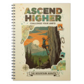 Ascend Higher Mountain Climbing Adventure Art Notitieboek (Voorkant)