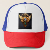 "Ascend to Triumph: Crystal Eagle Embleem" Trucker Pet (Voorkant)