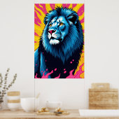 Ascendant King - Pop Kunstleeuw Poster (Keuken)