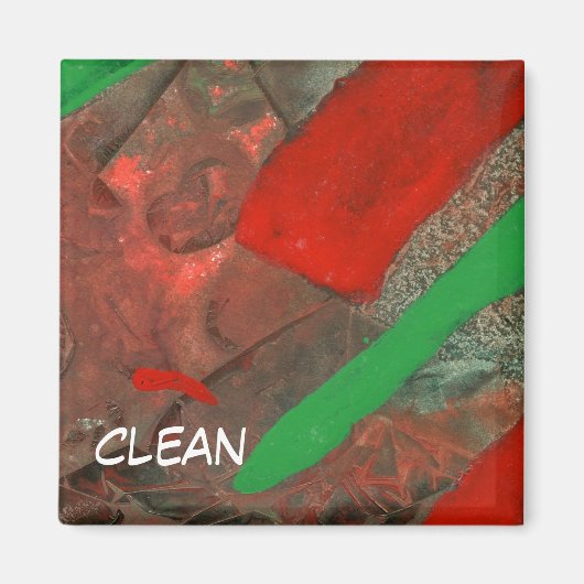 "Ascenders" Abstracte Dishwasmachine Status Magnet (Voorkant)