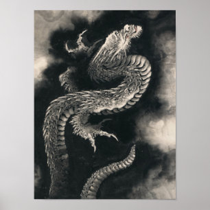 Ascending Dragon by Katsushika Hokusai Poster