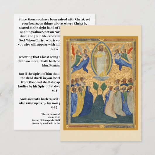 Ascensie van Jezus Christus Houder Informatiekaartje (Voorkant / Achterkant)