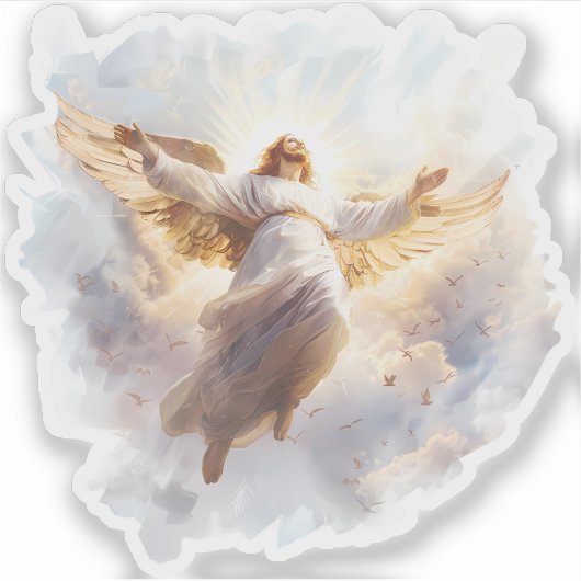 Ascensie van Jezus Christus Vinyl Sticker (Voorkant)