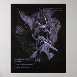 Ascension Denied - Techno-Gothic Streetwear Design Poster