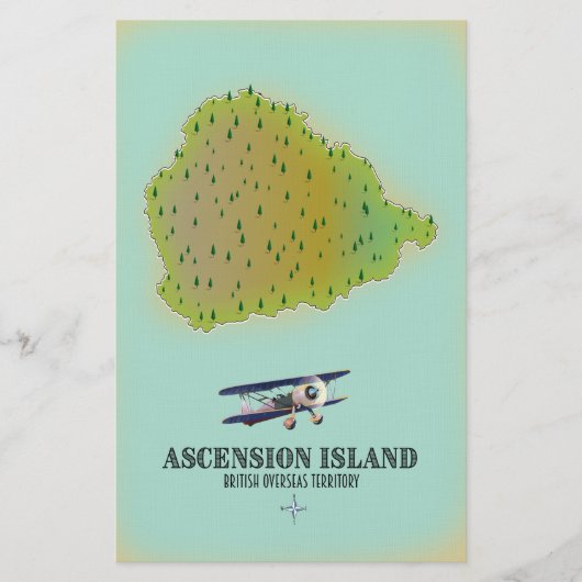 Ascension eiland Brits overzees territorium kaart (Voorkant)