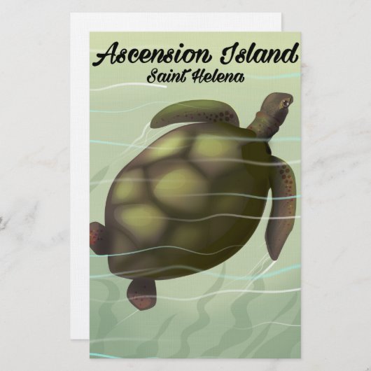 Ascension Island Zee Turtle Briefpapier (Voorkant / Achterkant)