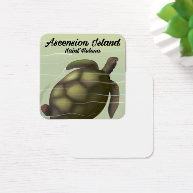 Ascension Island Zee Turtle Vierkante Visitekaartjes (Bureau)