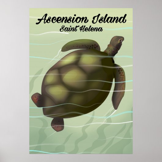 Ascension Island Zeeschildpad Poster (Voorkant)
