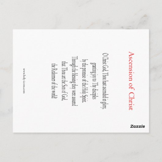 Ascension of Christus Kaart (Achterkant)