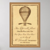 Ascension van de heer Lunardi ~ 1784 ~  Engels Poster (Voorkant)