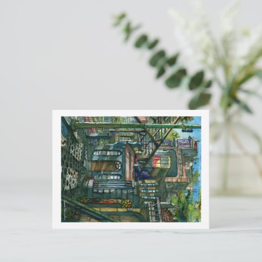 Ascensor al atardecer  briefkaart (Staand voorkant)