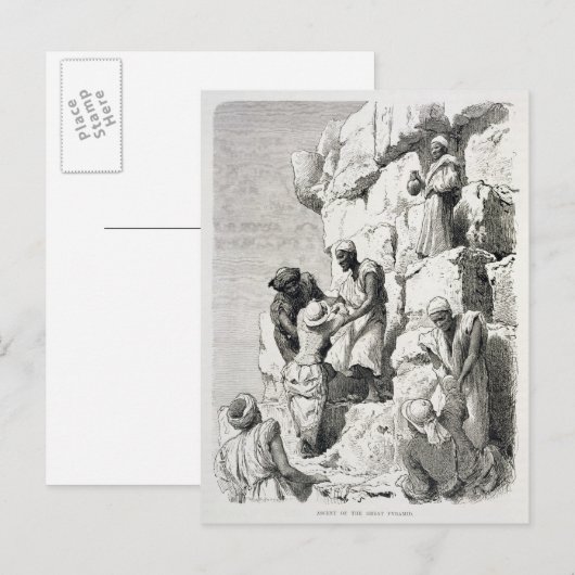 Ascent of the Great Pyramid, 19e eeuw Briefkaart (Voorkant / Achterkant)