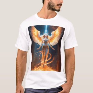 Ascentie van de Geest: Vlammen van Licht en Engel T-shirt